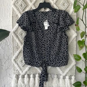 NWT Express Button Front Tie Blouse